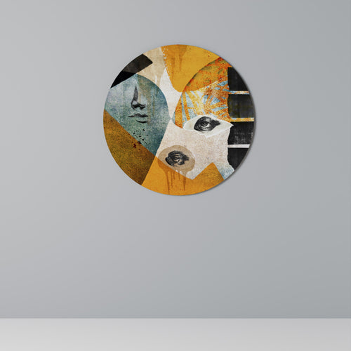 ABSTRAKTA ANSIKTEN Rund väggkonst
