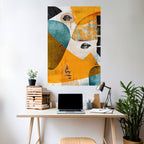 ABSTRACT FACES Peel and Stick Vertical Poster