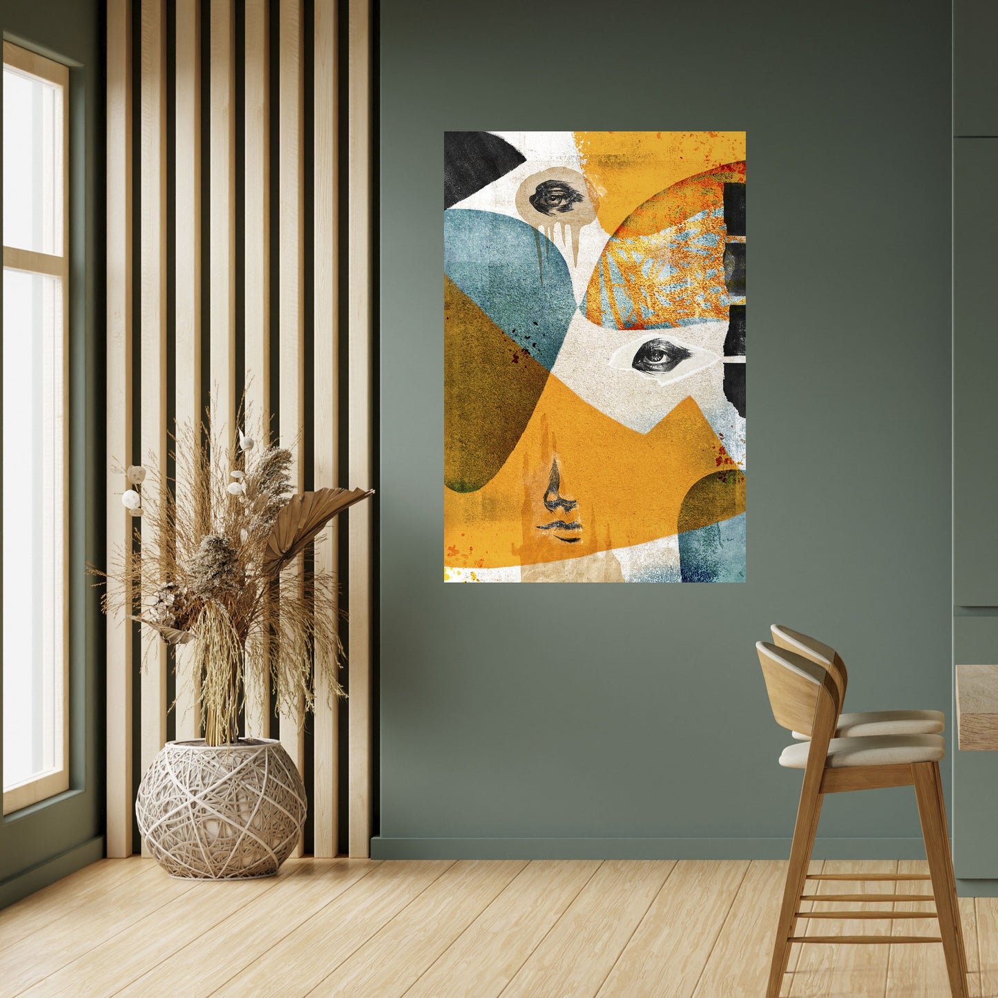 ABSTRACT FACES Peel and Stick Vertical Poster