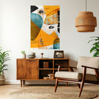 ABSTRACT FACES Peel and Stick Vertical Poster