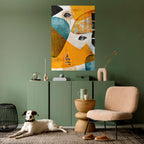 ABSTRACT FACES Peel and Stick Vertical Poster