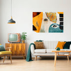 ABSTRACT FACES Peel and Stick Horizontal Poster