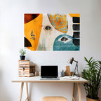 ABSTRACT FACES Peel and Stick Horizontal Poster