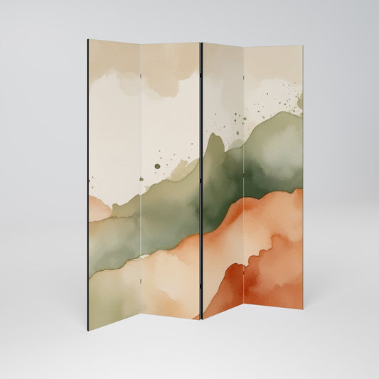 WATERCOLOUR PEAKS Decorative 4-Panel Room Divider