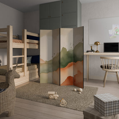 WATERCOLOUR PEAKS Decorative 4-Panel Room Divider