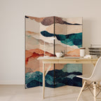 ABSTRACT LANDSCAPE Decorative 4-Panel Room Divider