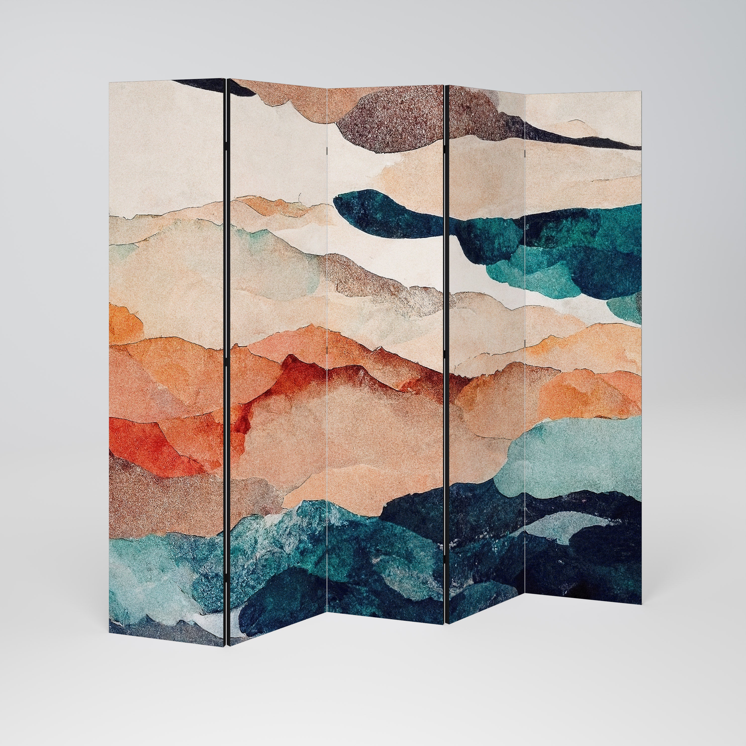 ABSTRACT LANDSCAPE Dekorativ rumsavdelare – 5 paneler