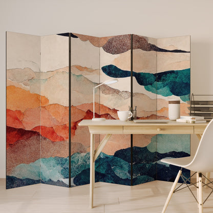 ABSTRACT LANDSCAPE Decorative 6-Panel Room Divider