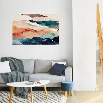 ABSTRAKT LANDSKAP Horisontell Poster med självhäftande tryck