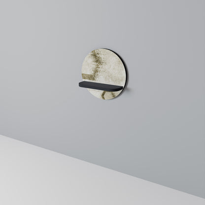 HEXAGONALA FORMER Rund konsthylla i svart finish