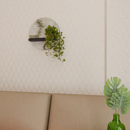 HEXAGONALA FORMER Rund konsthylla i svart finish