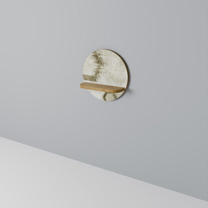 HEXAGONALA FORMER Rund Konsthylla I Ekeffekt