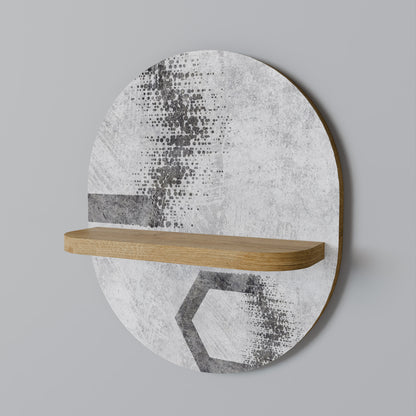 HEXAGONALA FIGURER Oval konsthylla i ekeffekt