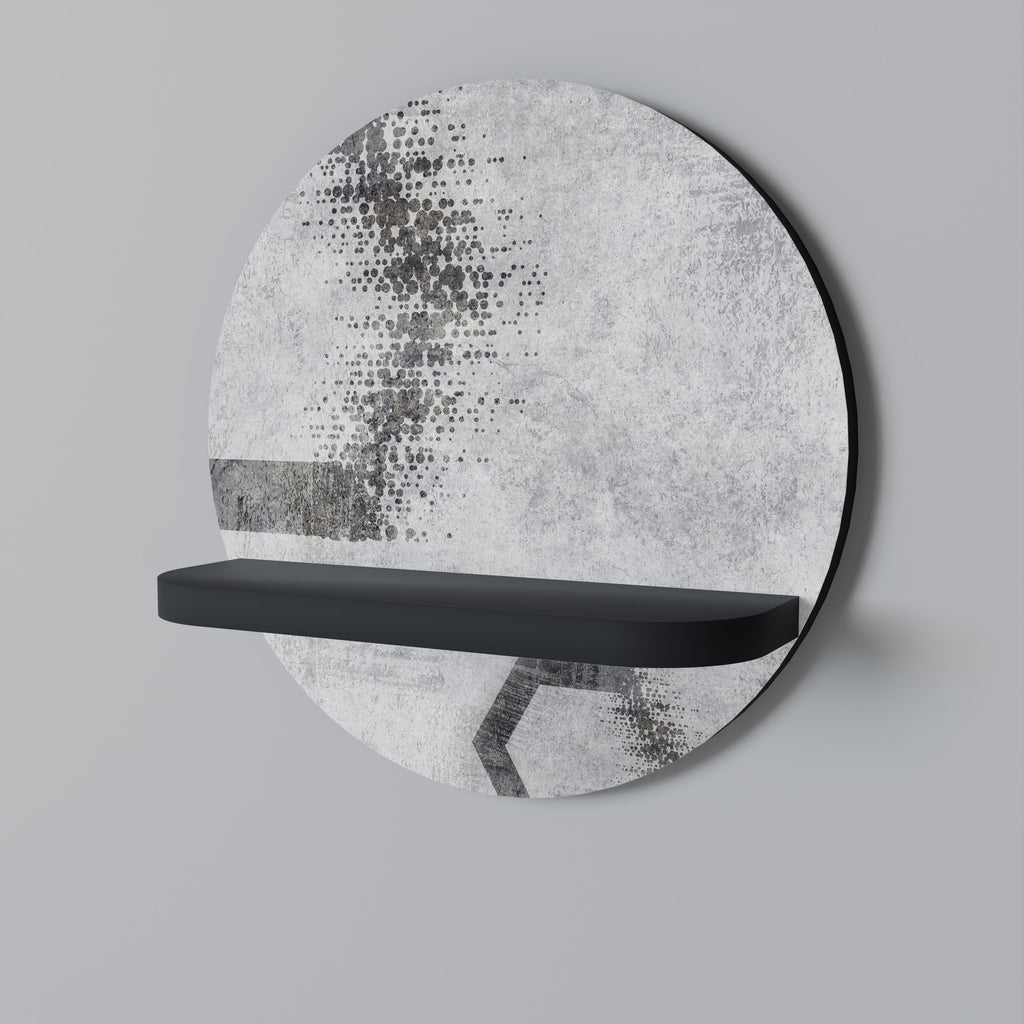 HEXAGONALA FIGURER Rund konsthylla i svart finish