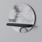 HEXAGONAL FIGURES Round Art Shelf In Black Finish