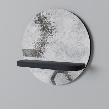 HEXAGONALA FIGURER Rund konsthylla i svart finish