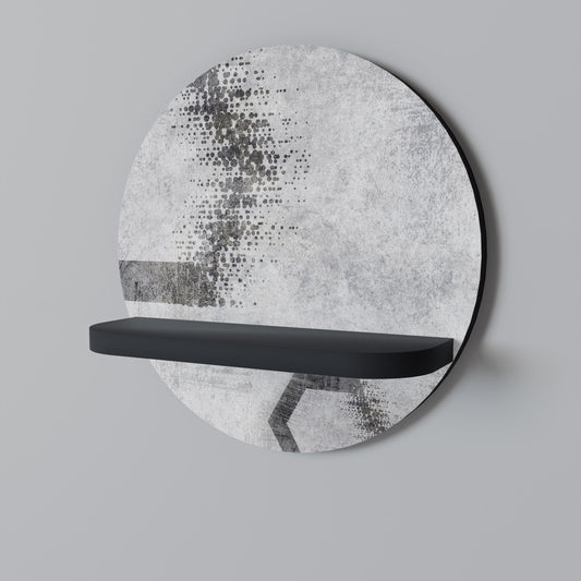 HEXAGONALA FIGURER Rund konsthylla i svart finish