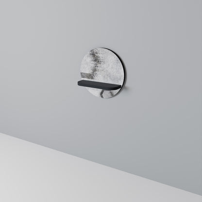 HEXAGONALA FIGURER Rund konsthylla i svart finish