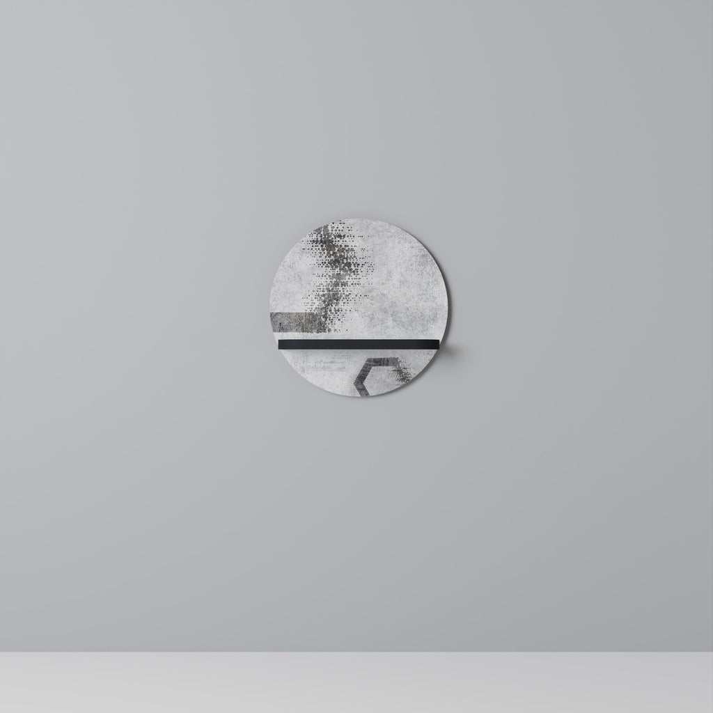 HEXAGONALA FIGURER Rund konsthylla i svart finish