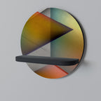 PIERCING SHARPNESS Round Art Shelf In Black Finish