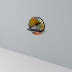 PIERCING SHARPNESS Round Art Shelf In Black Finish