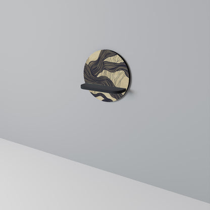 UNIFIED FRAGMENTS Rund konsthylla i svart finish