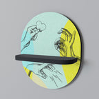 KROPPSSPRÅK Oval konsthylla i svart finish