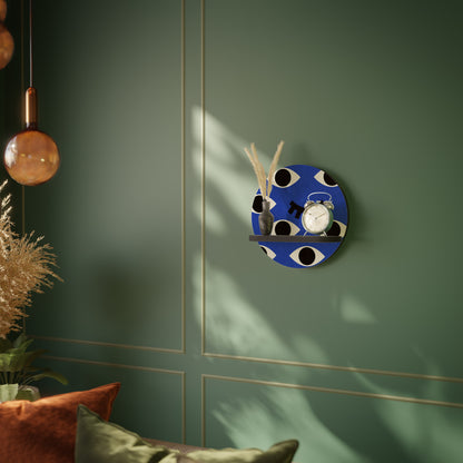 GEOMETRIC EYES Round Art Shelf In Black Finish
