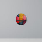 FÄRGERIGT LJUD Oval konsthylla i svart finish