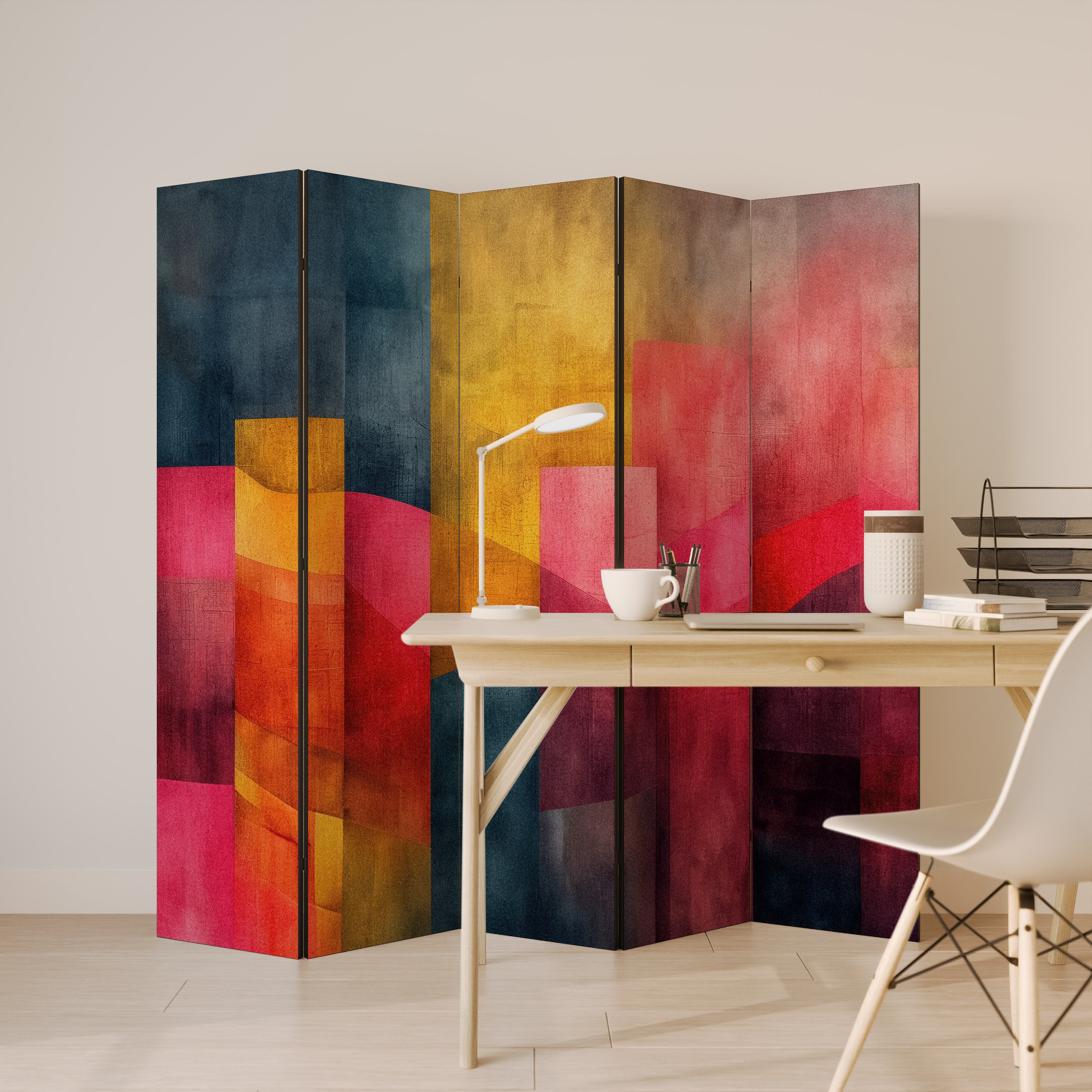 COLORFUL SOUNDS Dekorativ rumsavdelare – 5 paneler