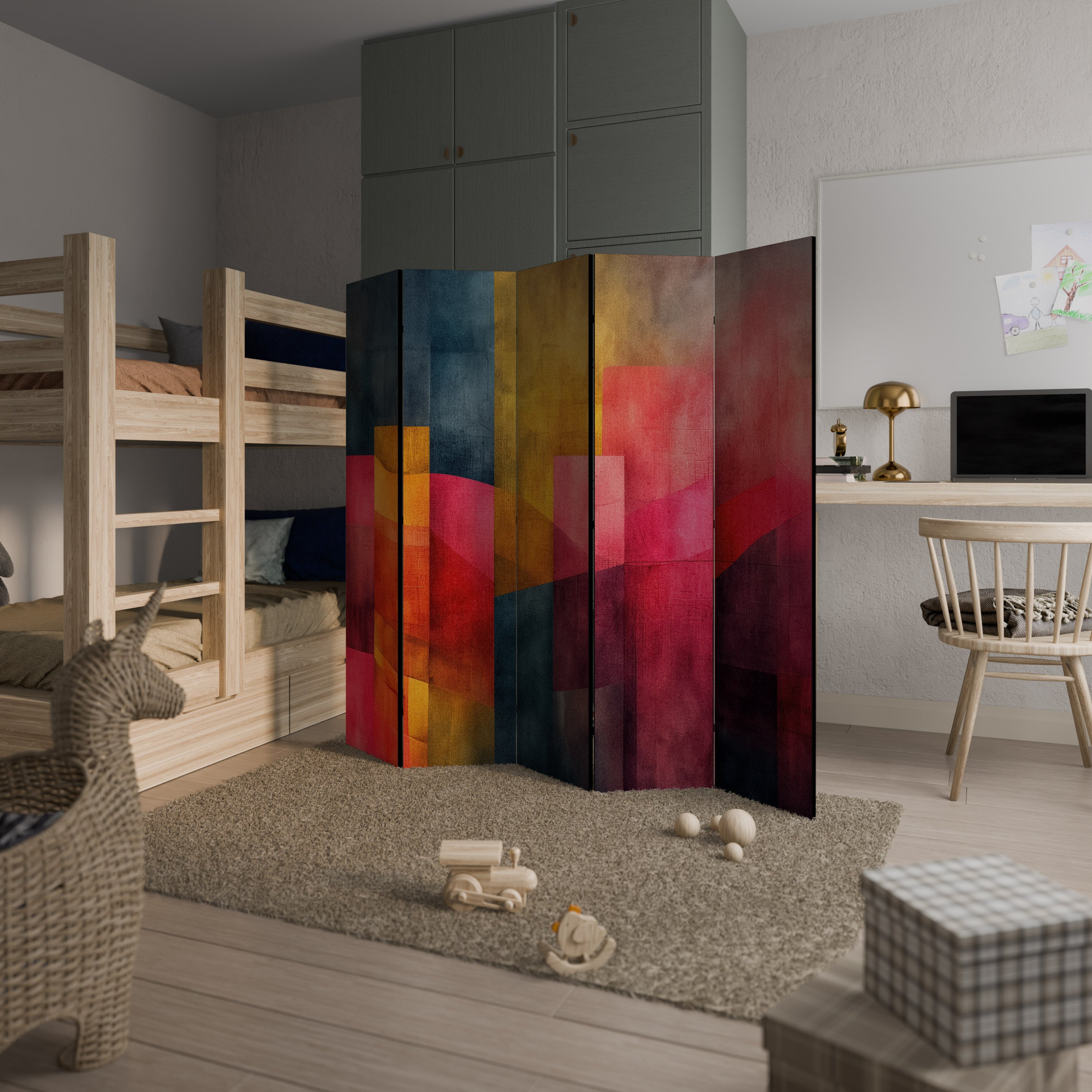 COLORFUL SOUNDS Dekorativ rumsavdelare – 5 paneler