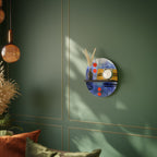 NIGHTFALL VIBRANCE Oval konsthylla i svart finish