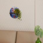 NIGHTFALL VIBRANCE Oval konsthylla i svart finish