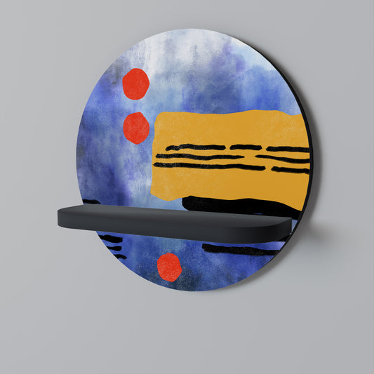 NIGHTFALL VIBRANCE Rund konsthylla i svart finish