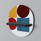 GEOMETRISK PUSSEL Oval konsthylla i svart finish