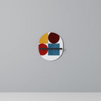 GEOMETRISK PUSSEL Oval konsthylla i svart finish