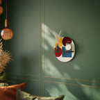 GEOMETRISK PUSSEL Oval konsthylla i svart finish