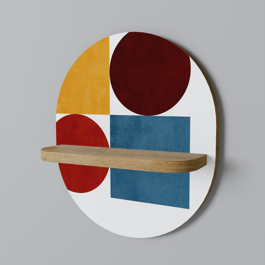 GEOMETRISK PUSSEL Oval konsthylla i ekeffekt