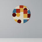 GEOMETRIC PUZZLE Round Wall Art