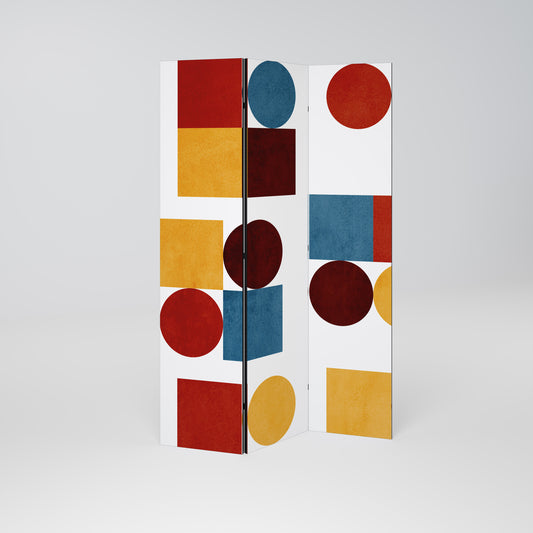 GEOMETRIC PUZZLE Dekorativ rumsavdelare – 3 paneler
