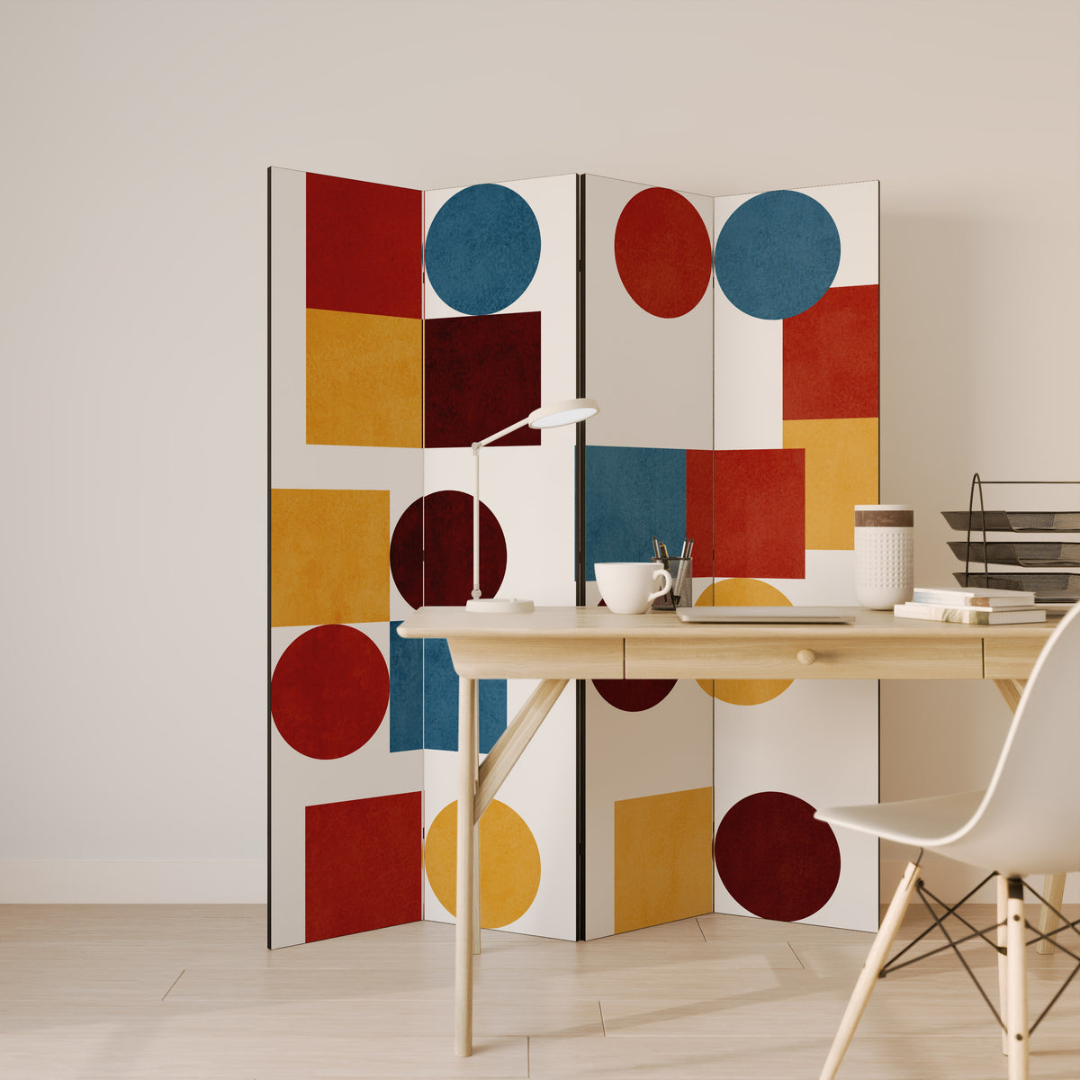 GEOMETRIC PUZZLE Rumsavdelare 4 paneler