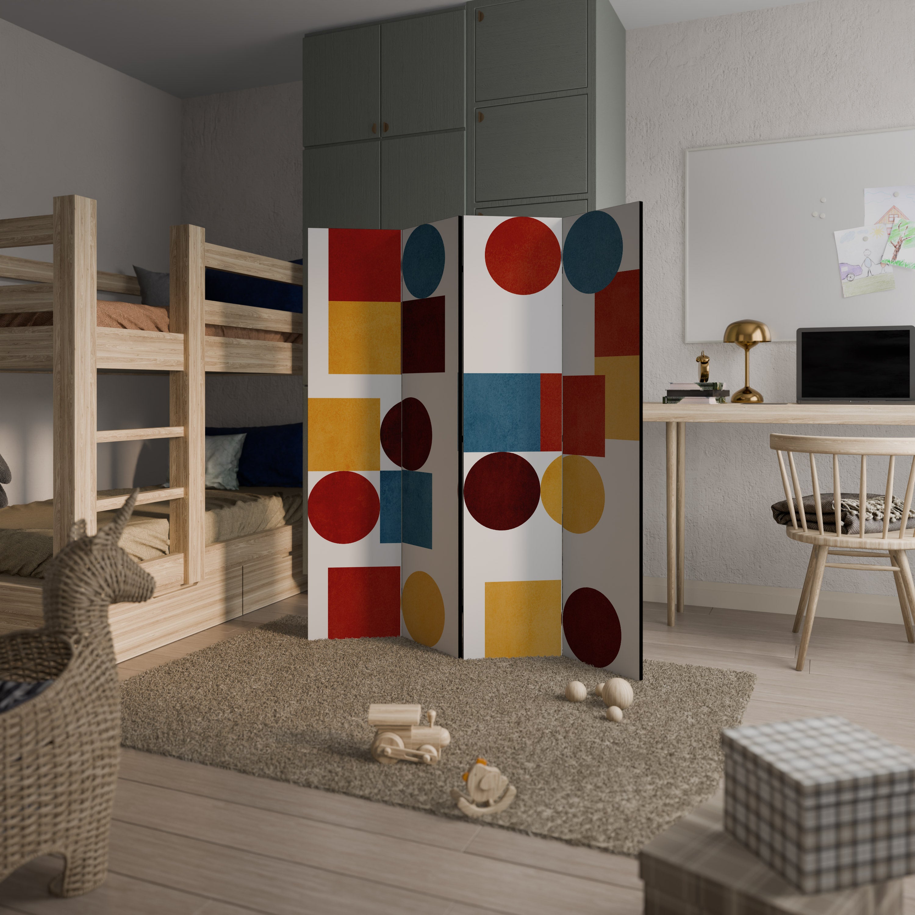 GEOMETRIC PUZZLE Rumsavdelare 4 paneler