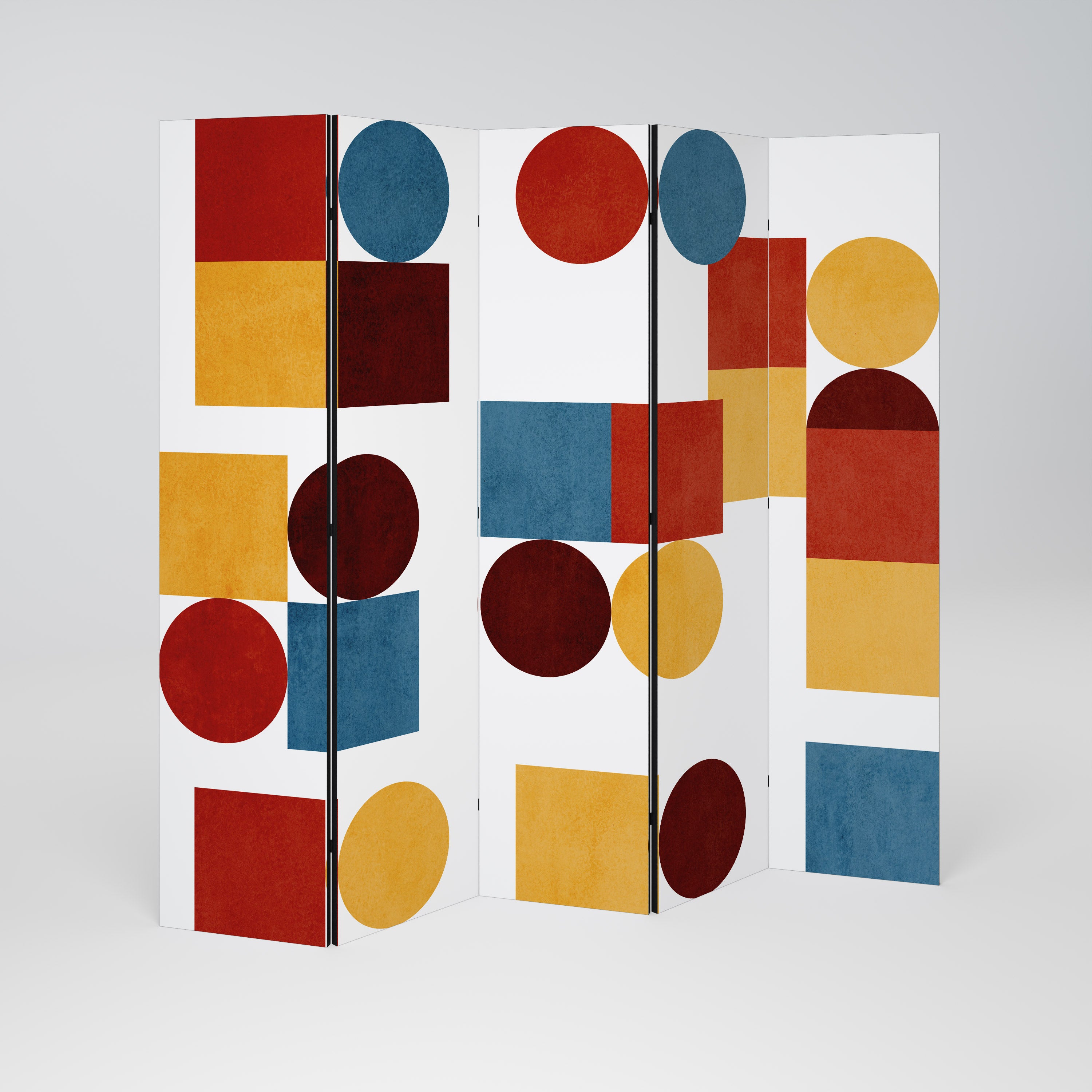 GEOMETRIC PUZZLE Dekorativ rumsavdelare – 5 paneler