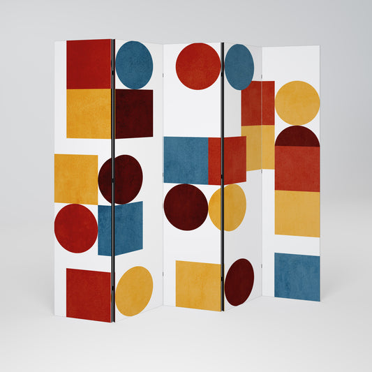 GEOMETRIC PUZZLE Dekorativ rumsavdelare – 5 paneler