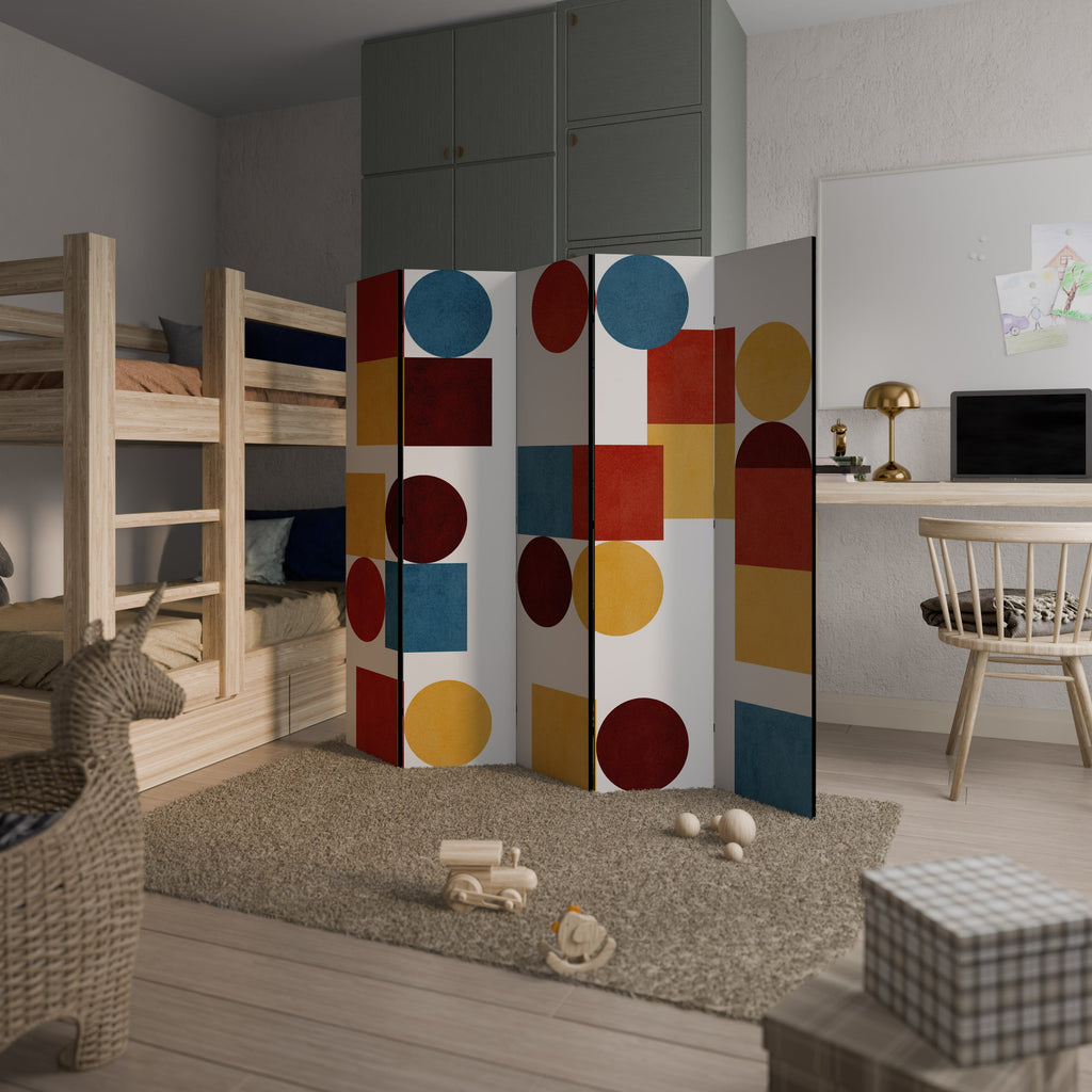 GEOMETRISKT PUSSEL Dekorativ rumsavdelare med 5 paneler