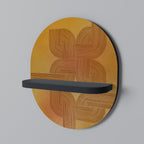 FÖRSTÄRKANDE RELATION Oval konsthylla i svart finish