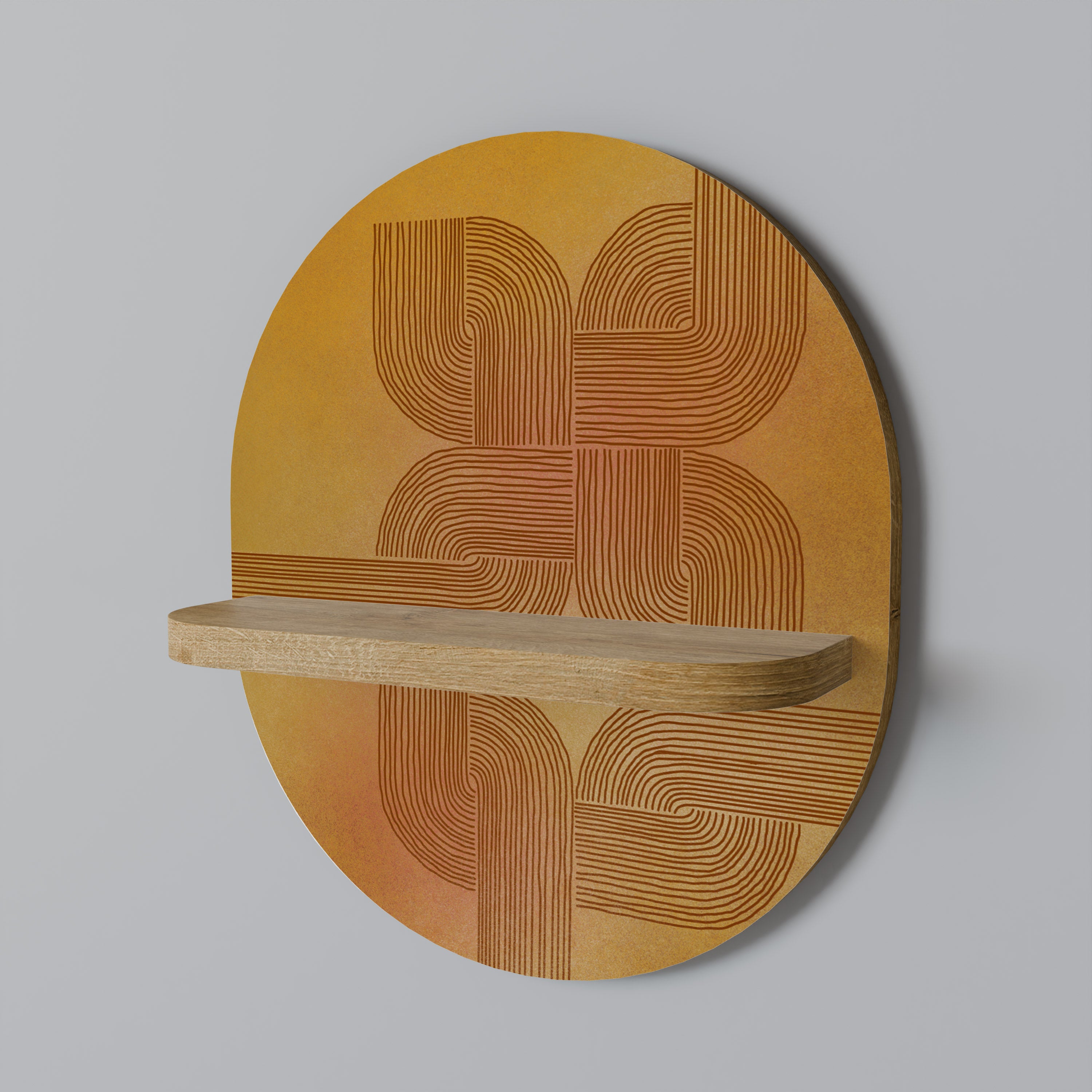 FÖRSTÄRKANDE RELATION Oval Konsthylla I Ekeffekt