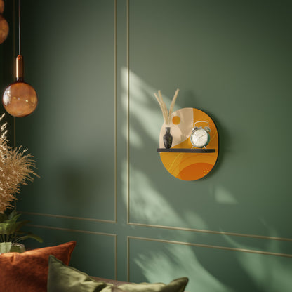 ORANGE ORDNING Oval konsthylla i svart finish