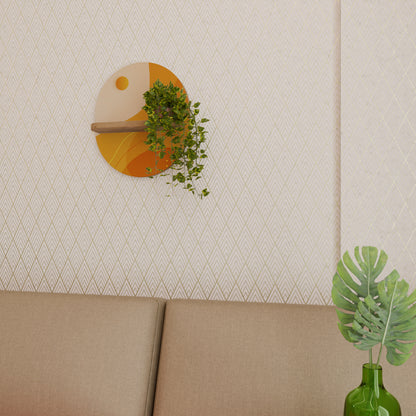 ORANGE ORDNING Oval Konsthylla I Ekeffekt