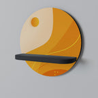 ORANGE ARrangemang Rund konsthylla i svart finish